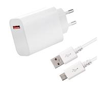 Visiodirect Chargeur Secteur Rapide USB2 33W + Cable USB pour Samsung Galaxy J4 Plus 2018 SM-J415F 6.0" - Blanc