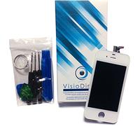 Visiodirect Ecran Complet pour iPhone 4 Blanc vitre Tactile + ecran LCD sur Chassis + Outils