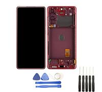 Visiodirect Ecran Complet sur châssis Compatible avec Samsung Galaxy S20 FE 5G SM-G781B Rouge Vitre Tactile + ecran LCD + Kit Outils