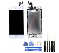 Visiodirect® Ecran Complet: Vitre Tactile + Ecran LCD avec nappes et Bouton Home Compatible avec IPhone 6 Blanc + Kit Outils