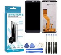 Visiodirect® Ecran Complet: Vitre Tactile + Ecran LCD Compatible avec Wiko Y60 Taille 5.45" Noir + Film Protecteur Verre trempé + Kit Outils Offert