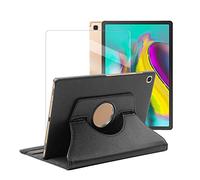 Visiodirect Etui Rotatif en Simili Cuir + Verre trempé pour Tablette Samsung Galaxy Tab S5E 10.5" SM-T720/SM-T725 - Noir