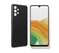 Visiodirect Film Verre trempé pour Samsung Galaxy A33 5G SM-A336B SM-A336E Taille 6.4" + Coque de Protection Noire en Silicone