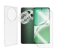 Visiodirect Lot de 2 Verre Trempé Compatible pour Oppo RENO 12 F 4G / Oppo RENO 12 FS 4G / Oppo Reno 12 F 5G + Lot de 2 Verre Trempé Caméra Arrière + Coque Souple Silicone Transparente