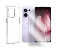 Visiodirect Lot de 2 Verre trempé Compatible pour Oppo RENO 13 F 5G 6.67" CPH2699 / Oppo RENO 13 FS 5G 6.67" + Coque de Protection Transparente Souple Silicone