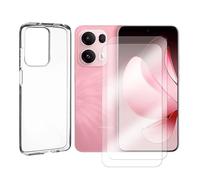 Visiodirect Lot de 2 Verre trempé Compatible pour Oppo RENO 13 Pro 5G 6.83" + Coque de Protection Transparente Souple Silicone