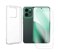 Visiodirect Lot de 2 Verre trempé Compatible pour Oppo RENO 14 5G 6.59" CPH2737/OPPO RENO 14 F 5G 6.57" CPH2743/OPPO RENO 14 FS 5G CPH2743 6.57"+ Coque de Protection Transparente Souple Silicone