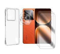 Visiodirect Lot de 2 Verre Trempé Compatible pour Realme GT 7 Pro 5G 6,78" RMX5010, RMX5011 + Lot de 2 Verre Trempé Caméra Arrière + Coque Souple Silicone Transparente