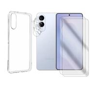 Visiodirect Lot de 2 Verre Trempé Compatible pour Samsung Galaxy S25 Edge 5G SM-S937B 6.7" + Lot de 2 Verre Trempé Caméra Arrière + Coque Souple Silicone Transparente