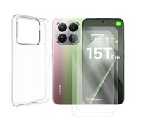 Visiodirect Lot de 2 Verre trempé Compatible pour Xiaomi 15T Pro 5G 6.83" 2506BPN68G + Coque de Protection Transparente Souple Silicone