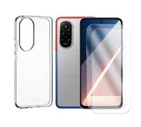 Visiodirect Lot de 2 Verre trempé pour Xiaomi Poco M7 4G 6.9" + Coque de Protection Transparente Souple Silicone