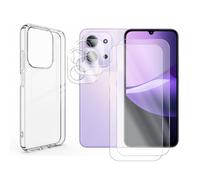 Visiodirect Lot de 2 Verre Trempé pour Xiaomi Redmi 15C 4G 6.9" / Xiaomi Redmi 15C 5G/ Xiaomi Poco C85 5G + Lot de 2 Verre Trempé Caméra Arrière + Coque Souple Silicone Transparente