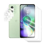 Visiodirect Lot de 3 Verre trempé Compatible pour Motorola Moto G54 5G 6,5" XT2343-1 XT2343-2 / Motorola Moto G55 5G 6,49" + Lot de 3 Verre trempé Protecteur d'objectif Camera arrière