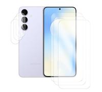 Visiodirect Lot de 3 Verre trempé Compatible pour Samsung Galaxy S25 FE 5G SM-S731B 6.7"+ Lot de 3 Verre trempé Protecteur d'objectif Camera arrière