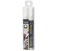 Visiodirect Lot de 4 feutres Craie Waterproof Coloris Blanc 2 à 6 mm