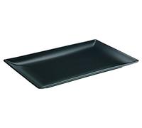 Visiodirect Lot DE 6 Assiettes RECTANGULAIRES Noires Kuro Porcelaine L250 x lg150 x H20 mm