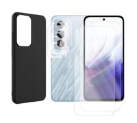 Visiodirect Protection intégrale Lot de 2 Verre Trempé pour Xiaomi Redmi 15 4G 6.9" / Xiaomi Redmi 15 5G 6.9"+ Lot de 2 Verre Trempé Caméra Arrière + Coque Souple Silicone Noir