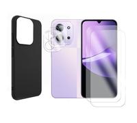 Visiodirect Protection intégrale Lot de 2 Verre Trempé pour Xiaomi Redmi 15C 4G 6.9" / Xiaomi Redmi 15C 5G/ Xiaomi Poco C85 5G+ Lot de 2 Verre Trempé Caméra Arrière + Coque Souple Silicone Noir