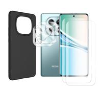 Visiodirect Protection intégrale Lot de 2 Verre Trempé pour Xiaomi REDMI Note 15 5G 6.77" / Xiaomi POCO M8 5G écran 6.77" + Lot de 2 Verre Trempé Caméra Arrière + Coque Souple Silicone Noir