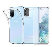 Visiodirect Protection intégrale Verre Trempé incurvé Compatible pour Samsung S20 Plus+Verre Trempé Caméra Arrière+Coque Souple Silicone Transparente