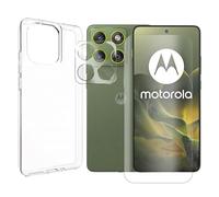 Visiodirect Verre Trempé Compatible pour Motorola Edge 70 5G 6,7" XT2601-2+ Verre Trempé Caméra Arrière + Coque Souple Silicone Transparente
