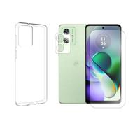 Visiodirect Verre Trempé Compatible pour Motorola Moto G54 5G 6,5" XT2343-1 XT2343-2 / Motorola Moto G55 5G 6,49" + Verre Trempé Caméra Arrière + Coque Souple Silicone Transparente