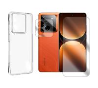Visiodirect Verre Trempé Compatible pour Realme GT 7 Pro 5G 6,78" RMX5010, RMX5011 + Verre Trempé Caméra Arrière + Coque Souple Silicone Transparente