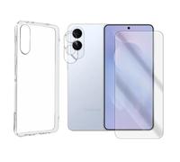 Visiodirect Verre Trempé Compatible pour Samsung Galaxy S25 Edge 5G SM-S937B 6.7" + Verre Trempé Caméra Arrière + Coque Souple Silicone Transparente