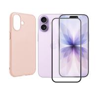 Visiodirect Verre trempé + Coque de Protection Rose Souple Silicone pour Apple Iphone 17 6.3"