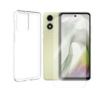 Visiodirect Verre trempé + Coque de Protection Transparente Souple Silicone Compatible pour Motorola Moto G24 4G / Motorola Moto G04 4G / Motorola Moto G04S 4G / Motorola Moto E14 4G