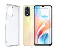 Visiodirect Verre trempé + Coque de Protection Transparente Souple Silicone Compatible pour Oppo A18 4G CPH2591 6.56"/ Oppo A38 4G CPH2579 6.56"