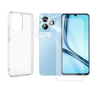 Visiodirect Verre Trempé pour Realme Note 50 4G 6.74" + Verre Trempé Caméra Arrière + Coque Souple Silicone Transparente