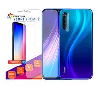 Visiodirect Verre trempé pour Xiaomi Redmi Note 8 2021 + Verre Trempé Camera Arrière Protecteur - 9H Film Protection en Verre Trempé