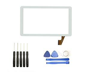 Visiodirect® Vitre écran Tactile Compatible avec Tablette Thomson TEO10R TEO10R-BK16C SPTEO10BK16 TEO10R-WH8CD Taille 10.1" Blanche + Kit Outils
