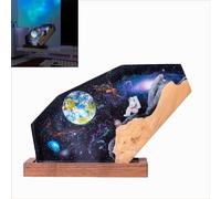 VISIOLEX Lampe Spatiale en Résine - Lampe de Nuit et de Table, Océan et Bois, Faite à la Main (8 * 5in)