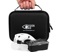 Vision Aid Loupe avec lumière pour travaux rapprochés, Bandeau Lumineux Mains Libres avec étui de Rangement pour pièces de Monnaie, dégénérescence maculaire (nécessite 3 Piles AAA)