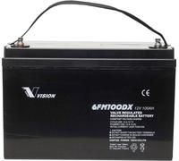 Vision Akkus FM-Serie 6FM100DX Accumulateur solaire 12 V 100 Ah plomb (AGM) (l x H x P) 33 x 21.5 x 17.1 cm raccord à vis M8