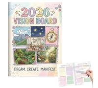 Vision Board Livre 2026 - Planification de 12 mois - Manuel d'enregistrement de vision - Pour la planification des élèves, étudiants, entrepreneurs, dirigeants, ateliers, bureau, maison