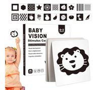 Vision Cartes de stimulation - Cartes éducatives pour tout-petits avec contraste élevé | Aide les à se développer dans les aspects, carte d'activité éducative pour la stimulation visuelle