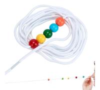 Vision Convergence Trainer - Outil d'exercice oculaire 5 perles pour la | Corde de 5 m, 5 perles colorées ; entraîne la concentration et la réaction des muscles oculaires ; pour la maison, le bureau
