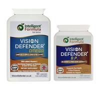 Vision Defender BP et Vision Defender Omega Pack Soin Oculaire - Extrait Myrtille Écorce de Pin Oméga-3 Huile Poisson - (EPA-DHA) Vitamine E - Compléments Yeux Secs Confort & Soutien - 120 Capsules