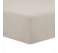 VISION Drap housse 100% coton - 160x200 cm - Mastic Mastic G