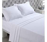 VISION - Drap Plat - 100% Coton - Couleur : Blanc - 270 x 300 cm - Lit Double - Fibres Naturelles - Tissage serré - Tissu Doux et Respirant - Certifié Oeko-Tex