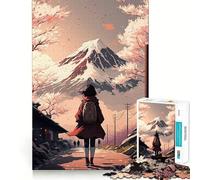 Vision du Mont Fuji Puzzle de 1000 pièces pour Adultes Jeu de réflexion Découpe précise Alignement Parfait Activité Amusante en Famille Le Soir (38x26cm)