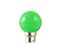 Vision-EL 77644C Ampoule LED, Aluminium/Polycarbonate, B22, 1 W, Vert, (H x L)-67 x 45 mm 77644C