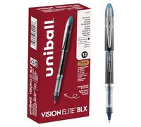 Vision Elite Roller Ball Stick Waterproof Pen, Blue/Black Ink, Super Fine, Sold as 1 Each