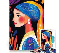 Vision fauviste saisissante de La Jeune Fille à la Perle Puzzle de 1000 pièces pour Adolescents Jeu de Concentration mentale Découpe de précision Bords Lisses pour Les fêtes (38x52cm)