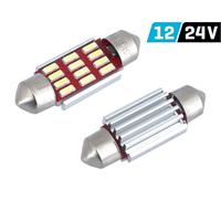 VISION Festoon SV8.5 36mm 12/24V 12x 4014 SMD LED bulb, CANBUS, blanc, 2 pcs.