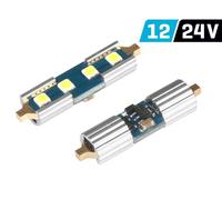 VISION Festoon SV8.5 36mm 12/24V ampoule 4x 3030 SMD LED, non polaire, CANBUS, blanc, 2 pcs.