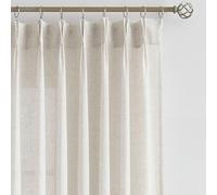 Vision Home Lot de 2 Panneaux de Rideaux Semi-Transparents plissés naturels texturés en Lin mélangé, filtrant la lumière, pour Salon, Chambre à Coucher, Rideaux plissés avec Crochets, 106,7 x 160 cm